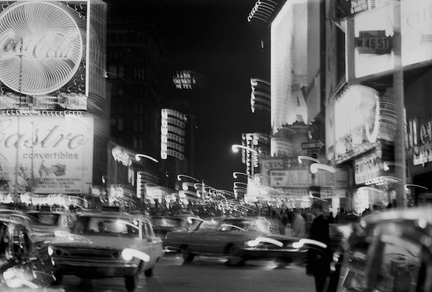 Broadway and Times Square at Night, New York, 1966