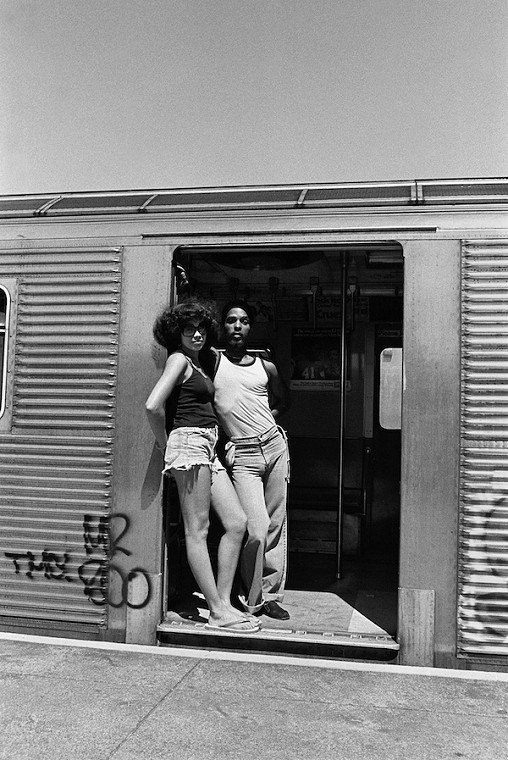Couple in Subway Car Door, New York, 1977