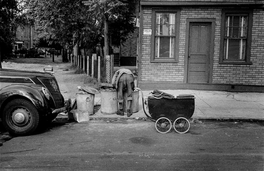 Man Rummaging with Baby Buggy, New York, 1956