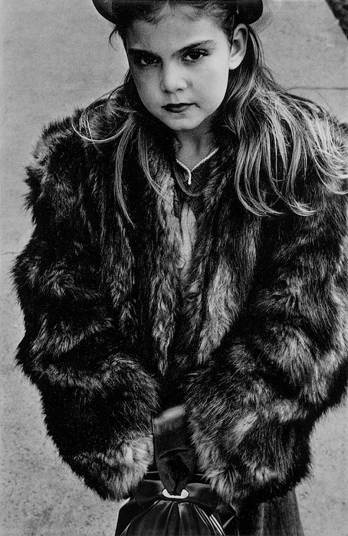 Young Girl in Fur Coat, New York, 1950