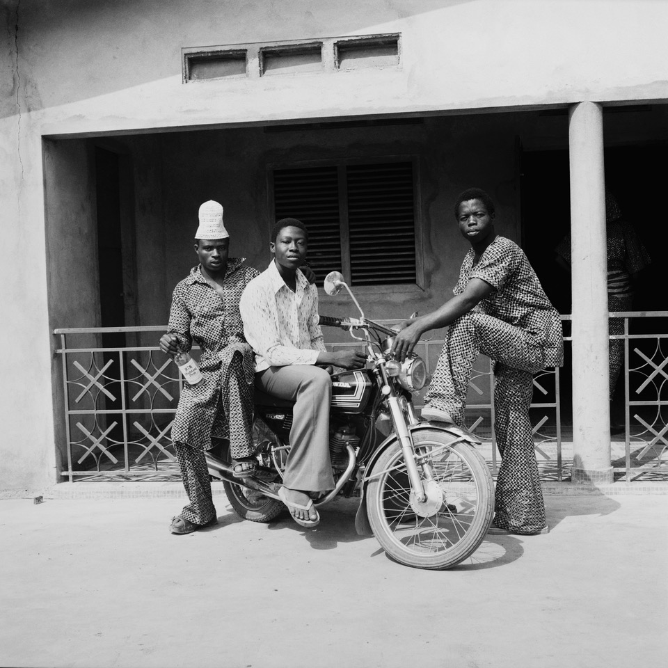 Rachidi Bissiriou, Albert on his Honda with Two Friends, 1978
